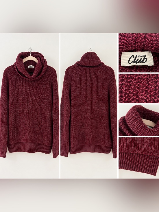 Beymen Sweaters - Chunky Cowl Neck Sweater in Burgundy